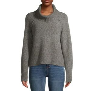 Time and Tru Gray Cozy Turtle Neck Slouchy Sweater